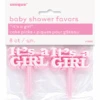 8 Its A Girl Cake Picks Pink 1 8 Its A Girl Cake Picks Pink -Party Supplies Store 13660 1