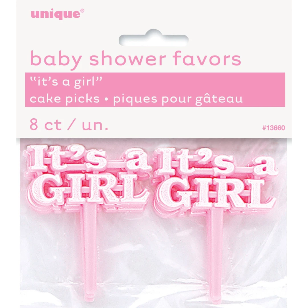 8 Its A Girl Cake Picks Pink 3 8 Its A Girl Cake Picks Pink
