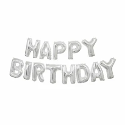 Happy Birthday Silver 35.5cm Foil Letter Balloon Kit