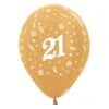 Sempertex Age 21 Metallic Gold Latex Balloons 30cm 6pk 2 Sempertex Age 21 Metallic Gold Latex Balloons 30cm 6pk -Party Supplies Store 20010469
