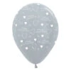 Sempertex Anniversary Satin Pearl Silver Latex Balloons 30cm 6pk