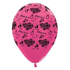 Sempertex Hens Night Bride To Be Metallic Fuchsia Latex Balloons 30cm 6pk