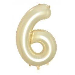Foil Balloon Number #6 86cm Gold Luxe Decrotex