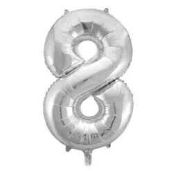 FOIL BALLOON 86cm Silver Number #8