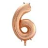 FOIL BALLOON 86cm Rose Gold Number #6 1 FOIL BALLOON 86cm Rose Gold Number #6 -Party Supplies Store 213746
