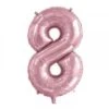 FOIL BALLOON 86cm Light Pink Number #8 -Party Supplies Store 213768