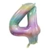 FOIL BALLOON 86cm Pastel Rainbow Number #4 2 FOIL BALLOON 86cm Pastel Rainbow Number #4 -Party Supplies Store 213794