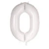 FOIL BALLOON 86cm White Number #0 2 FOIL BALLOON 86cm White Number #0 -Party Supplies Store 213800