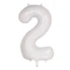 FOIL BALLOON 86cm White Number #2 -Party Supplies Store 213802
