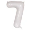 FOIL BALLOON 86cm White Number #7 -Party Supplies Store 213807