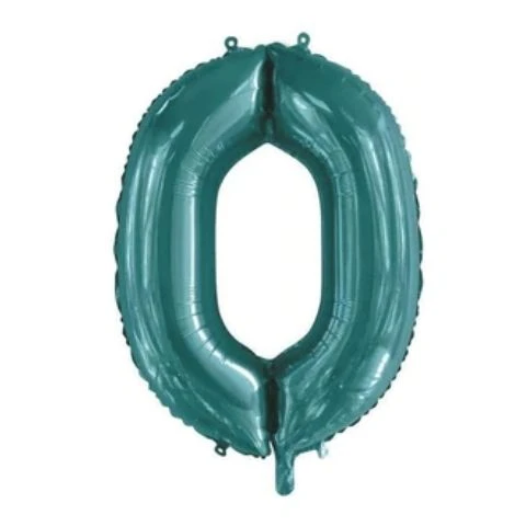 FOIL BALLOON 86cm Teal Number #0 3 FOIL BALLOON 86cm Teal Number #0