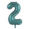FOIL BALLOON 86cm Teal Number #2 -Party Supplies Store 213812
