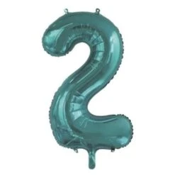 FOIL BALLOON 86cm Teal Number #2