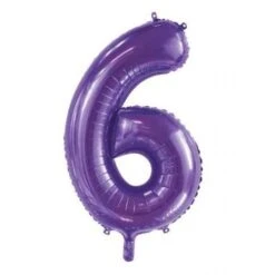 FOIL BALLOON 86cm Purple Number #6