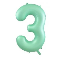 Foil Balloon Number #3 86cm Matt Mint