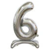 Standing Foil Balloon #6 Silver 76cm 2 Standing Foil Balloon #6 Silver 76cm -Party Supplies Store 214006AA