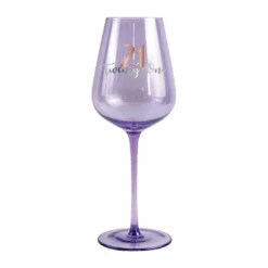 21st Coloured Wine Glass Rose Gold Decal 430ml