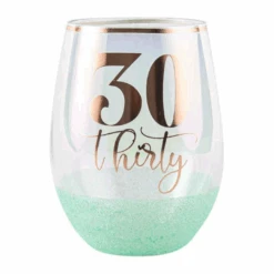30 Glitter Stemless Green 600ml