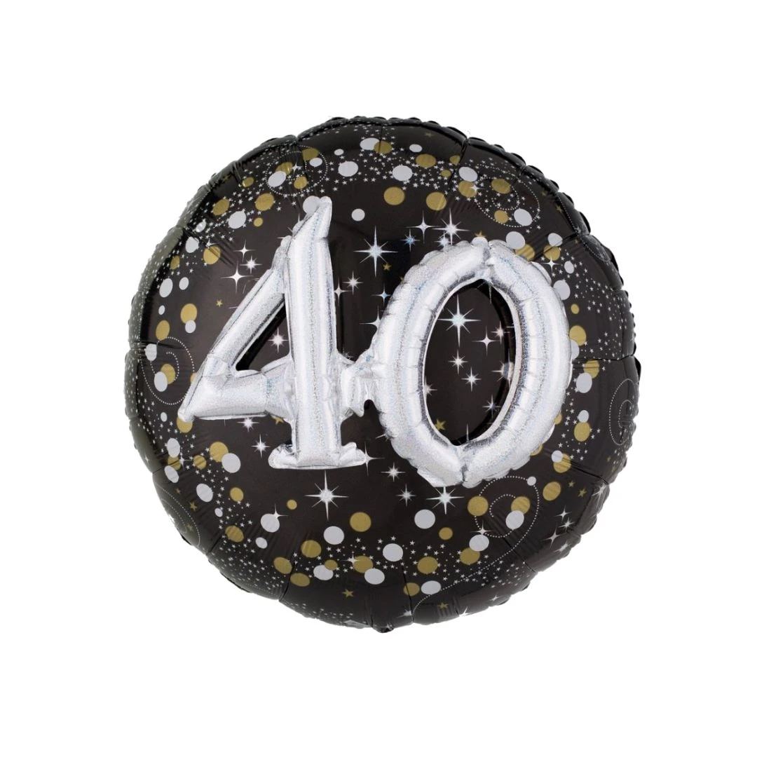 Anagram Multi-Balloon Holographic Sparkling Birthday 40 P75 3 Anagram Multi-Balloon Holographic Sparkling Birthday 40 P75