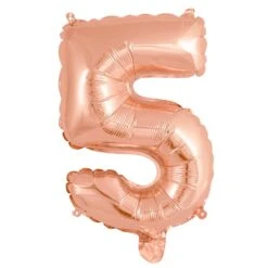 Numeral Foil Balloon 35cm Rose Gold - 5