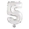 Numeral Foil Balloon 35cm Silver - 5 1 Numeral Foil Balloon 35cm Silver - 5 -Party Supplies Store 42885 2