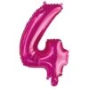 Numeral Foil Balloon 35cm Hot Pink - 4 2 Numeral Foil Balloon 35cm Hot Pink - 4 -Party Supplies Store 42904 2