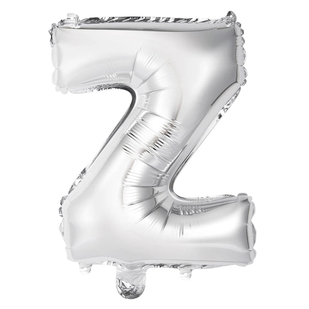 Alphabet Foil Balloon 35cm Silver - Z 4 Alphabet Foil Balloon 35cm Silver - Z - Image 2