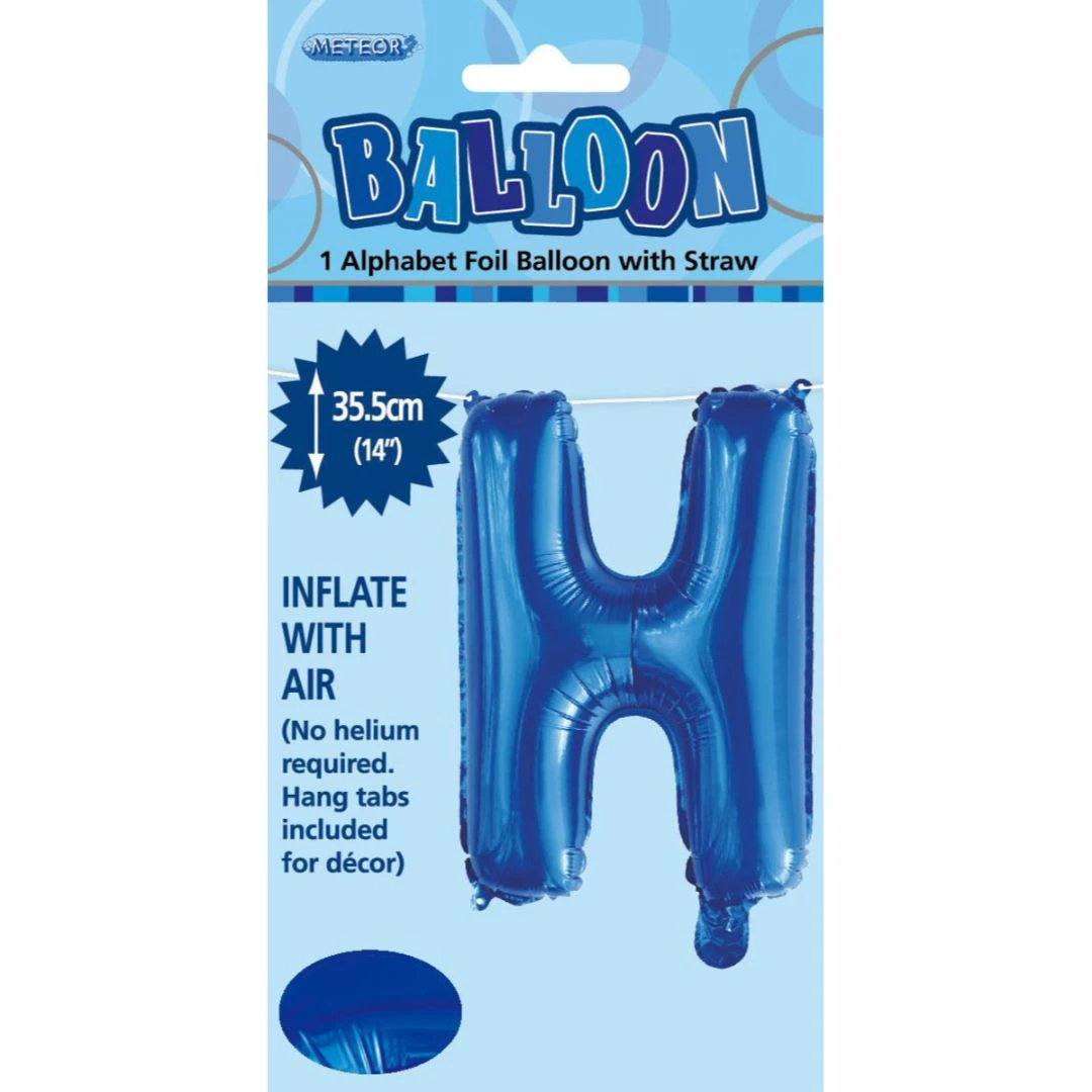 Alphabet Foil Balloon 35cm Royal Blue - H 3 Alphabet Foil Balloon 35cm Royal Blue - H