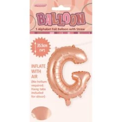 Alphabet Foil Balloon 35cm Rose Gold - G