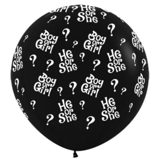 Sempertex 90cm He Or She Question Marks Fashion Black Latex Balloons, 1PK -Party Supplies Store 45616 20011475 1 3 800