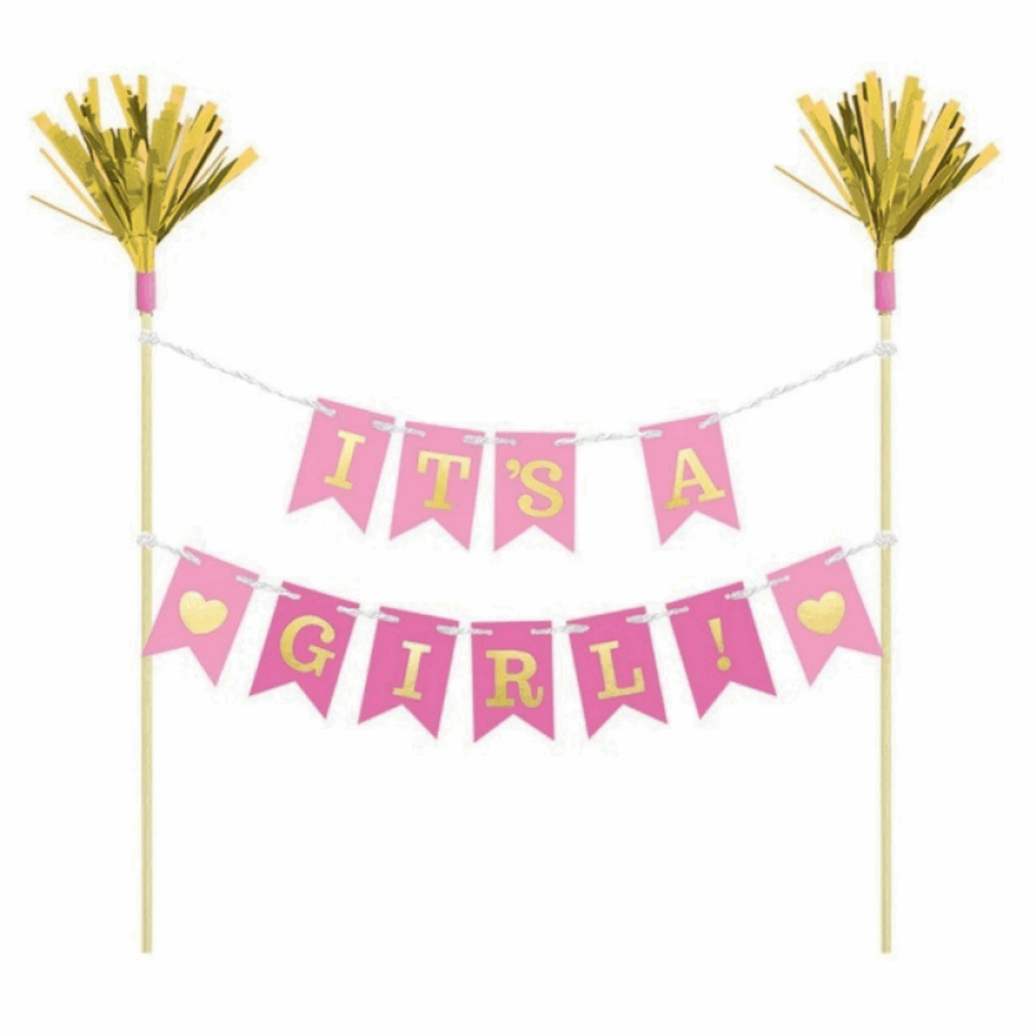 Cake Pick It S A Girl - Wood With Paper & Foil 3 Cake Pick It S A Girl - Wood With Paper & Foil