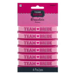 Team Bride Rubber Bracelets 6pk
