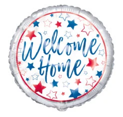 Red, White, Blue Welcome Home Foil Balloon 45cm