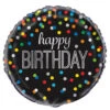 Rainbow Dot Black Happy Birthday Foil Balloon 45cm 1 Rainbow Dot Black Happy Birthday Foil Balloon 45cm -Party Supplies Store 53964 1