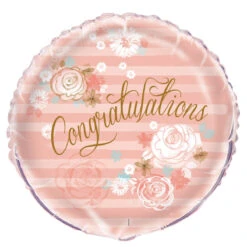 Floral Congratulations Foil Balloon 45cm
