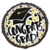 Black & Gold Congrats Grad Foil Balloon 45cm