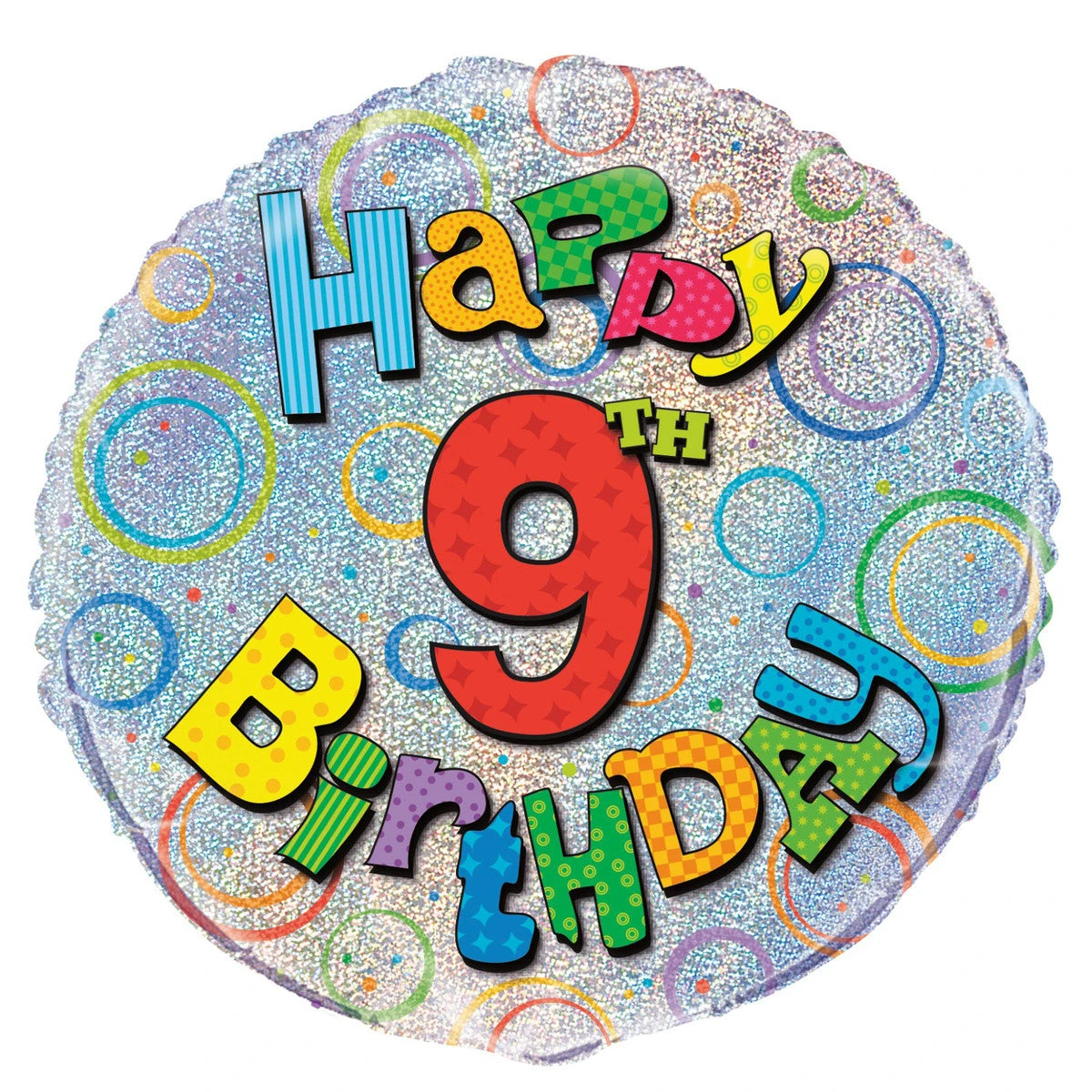 9th Birthday Foil Balloon 45cm 3 9th Birthday Foil Balloon 45cm