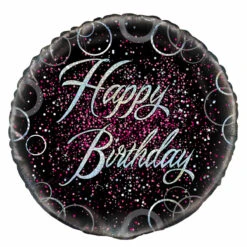 Glitz Pink Happy Birthday Foil Balloon 45cm