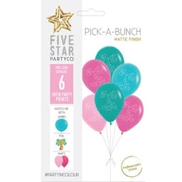 PICK A BUNCH Drinks Clinks 30cm Pink Blue Turq 6pk 3 PICK A BUNCH Drinks Clinks 30cm Pink Blue Turq 6pk