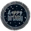 Black And Silver Happy Birthday Foil Balloon 45cm 2 Black And Silver Happy Birthday Foil Balloon 45cm -Party Supplies Store 83340 1