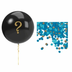 Gender Reveal Balloon Blue Balloon Kit 90cm Latex Balloon, 289 Confetti, Ribbon & Funnel
