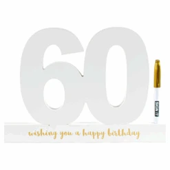 60 White Signature Block Gold Marker
