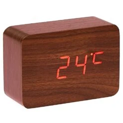Clock LED Wood Cuboids Table Clock(R 11 Clock LED Wood Cuboids Table Clock(R -Party Supplies Store Checkmate Larch LED Wood Cuboid Alarm Clock 10x7x4.3cm Dark Brown p4
