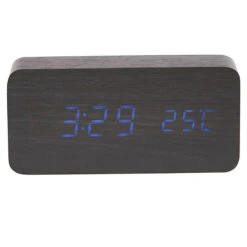 Checkmate Spruce LED Wood Cuboid Alarm Clock 15x6.8x3.9cm Black -Party Supplies Store Checkmate Spruce LED Wood Cuboid Alarm Clock 15x6.8x3.9cm Black p2