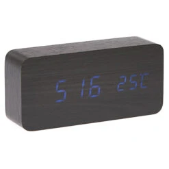 Checkmate Spruce LED Wood Cuboid Alarm Clock 15x6.8x3.9cm Black -Party Supplies Store Checkmate Spruce LED Wood Cuboid Alarm Clock 15x6.8x3.9cm Black p3