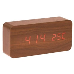 Checkmate Spruce LED Wood Cuboid Alarm Clock 15x6.8x3.9cm Dark Brown -Party Supplies Store Checkmate Spruce LED Wood Cuboid Alarm Clock 15x6.8x3.9cm Dark Brown p4