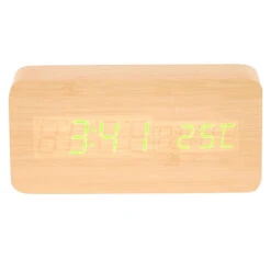 Checkmate Spruce LED Wood Cuboid Alarm Clock 15x6.8x3.9cm Light Brown -Party Supplies Store Checkmate Spruce LED Wood Cuboid Alarm Clock 15x6.8x3.9cm Light Brown p3