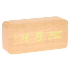 Checkmate Spruce LED Wood Cuboid Alarm Clock 15x6.8x3.9cm Light Brown -Party Supplies Store Checkmate Spruce LED Wood Cuboid Alarm Clock 15x6.8x3.9cm Light Brown p4