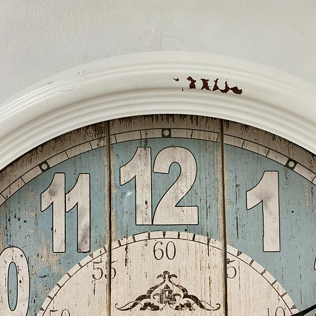 Vintage Hotel Les Flots Bleus Metal Frame Wall Clock 46x46x8cm White 7 Vintage Hotel Les Flots Bleus Metal Frame Wall Clock 46x46x8cm White - Image 5