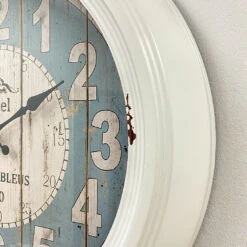 Vintage Hotel Les Flots Bleus Metal Frame Wall Clock 46x46x8cm White 15 Vintage Hotel Les Flots Bleus Metal Frame Wall Clock 46x46x8cm White -Party Supplies Store Classical Vintage Metal Wall Clock Large 46x46x8cm White p6
